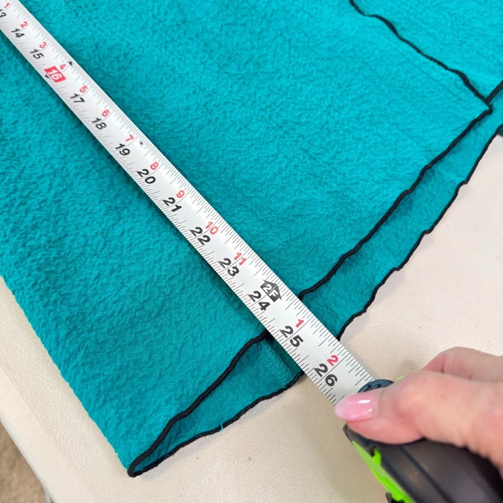 Ali Miles Teal Textured 3/4 Sleeve Asymmetrical Button Top Petite Large PL - Picture 8 of 8